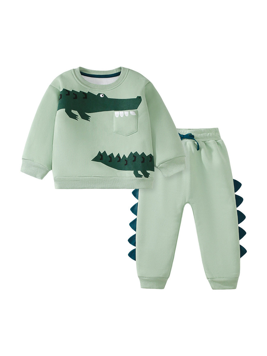 Kids' Fleece Set, New Autumn & Winter Cartoon Long-Sleeve Boys' Outfit