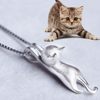 Women Korean Style Solid Three-Dimensional Cute Cats Cat Pendant Necklace