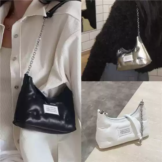 Margiela K-Style Niche Liu Wen's Same Mini Armpit Bag Women's Handbag Goatskin Chain Bag Shoulder Bag for Women