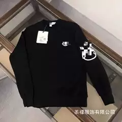 Authentic Moncler Summer New Couple Sweatshirt with m Logo Embroidery, Breathable Casual Crew Neck Top