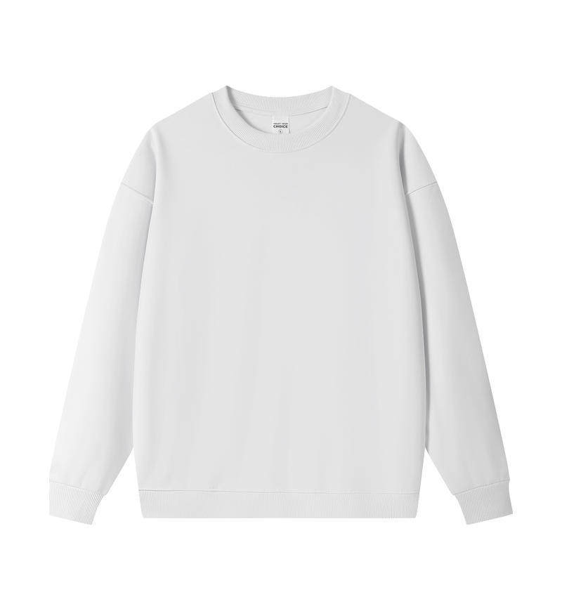 春秋款重磅350g纯棉复合圆领套头卫衣男潮牌纯色简约基础款打底衫