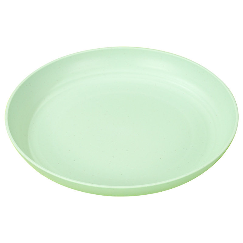 Japanese-style Wheat Straw Plastic Dinner Plate Household Round PP Salsa Dinner Dinner Plate Lightweight Dinner Plate Kitchen Supplies