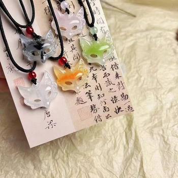 Fox Mask Necklace, Chinese Style Aesthetic Fox Pendant, Cute and Smart, Braided Couple Gift for Men and Women, Best Friend Gift