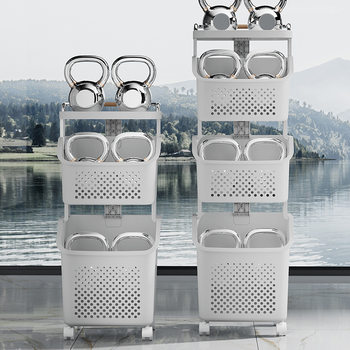 Dirty Clothes Basket Multi-layer Storage Rack Clothes Storage Basket Clothes Sundries Storage Basket with Wheeled Bathroom Household Dirty Clothes Basket