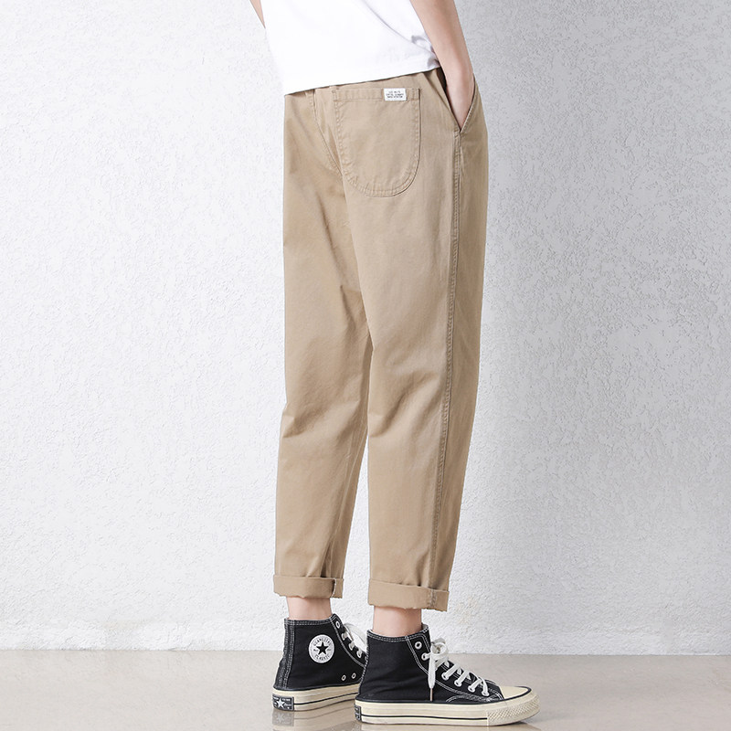 休闲裤子男士春夏季爆款宽松直筒2026新款工装潮牌九分运动长裤子