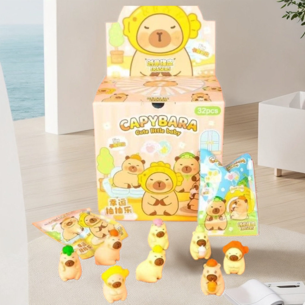 Capibala Eraser Gift Box Surprise Blind Bag Prize Assembled Rubber Brick Kindergarten Cute Award Gift