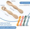 Cross-Border Silicone Spoon Baby Food Supplement Licking Spoon Baby Learning to Eat Training Silicone Soft Spoon Rice Cereal Feeding Sticky Spoon
