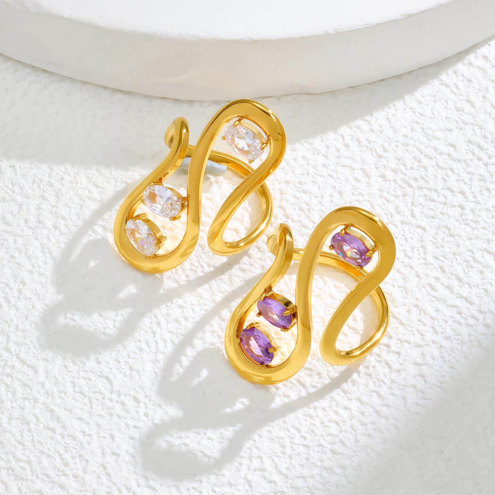 时尚夸张长款几何不规则形小众设计戒指饰品轻奢百搭厂家直销