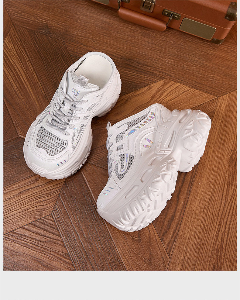 Sandal cao gót nữ hở mũi quai ngang đế dày, gót siêu cao 8 cm, phong cách trẻ trung — Trắng, Xám, Hồng chi tiết 21