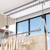 Adjustable Stainless Steel Telescopic Clothes Drying Rack for Home Balcony, No Drilling Required, Suitable for Drying Quilts and Bed Sheets
