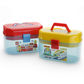 Bangduo-Children's Toy Storage Box Plastic Japanese-style Transparent Storage Box with Lid Cartoon Portable Storage Box