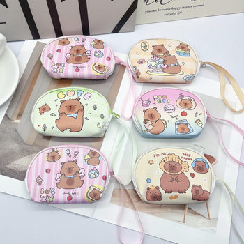 Cartoon New Coin Purse Hand Rope Cute Student Bear High Value Coin with Wrist Small Wallet Portable
