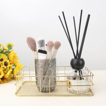 Office Iron Storage Basket Desktop Miscellaneous Storage Basket Snack Storage Basket Bathroom Countertop Finishing Mesh Basket