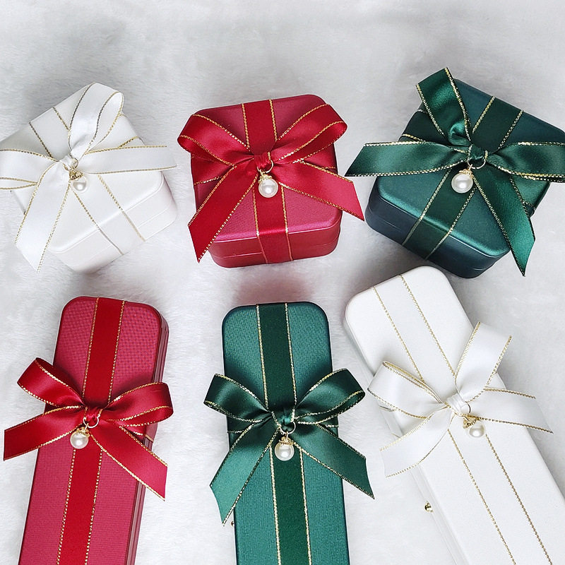 High-end Light Luxury Pu Leather Necklace Bracelet Watch Pair Ring Jewelry High-end Gift Packaging Empty Box Small and Exquisite