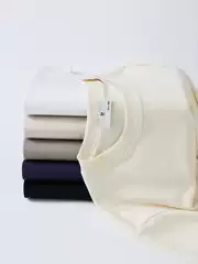 2026 Summer Pure Cotton Short-Sleeved T-Shirt for Men 50-Count Xinjiang Long-Staple Cotton Pure Color Bottoming Shirt Is Breathable and Comfortable