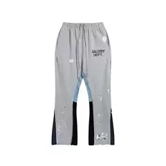 High-Quality European and American New Gallery Washed Micro-Flared Black and Blue Splicing Jeans for Men and Women, Pants and Shorts