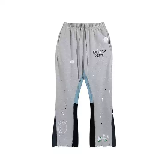 High-Quality European and American New Gallery Washed Micro-Flared Black and Blue Splicing Jeans for Men and Women, Pants and Shorts