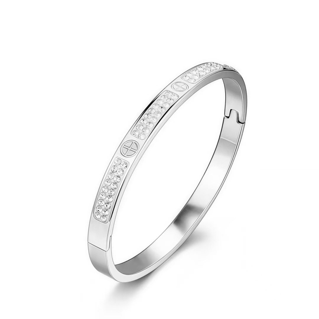 钛钢手镯女生高级感小众满天星不掉色镶钻精致排钻ins风满钻手环