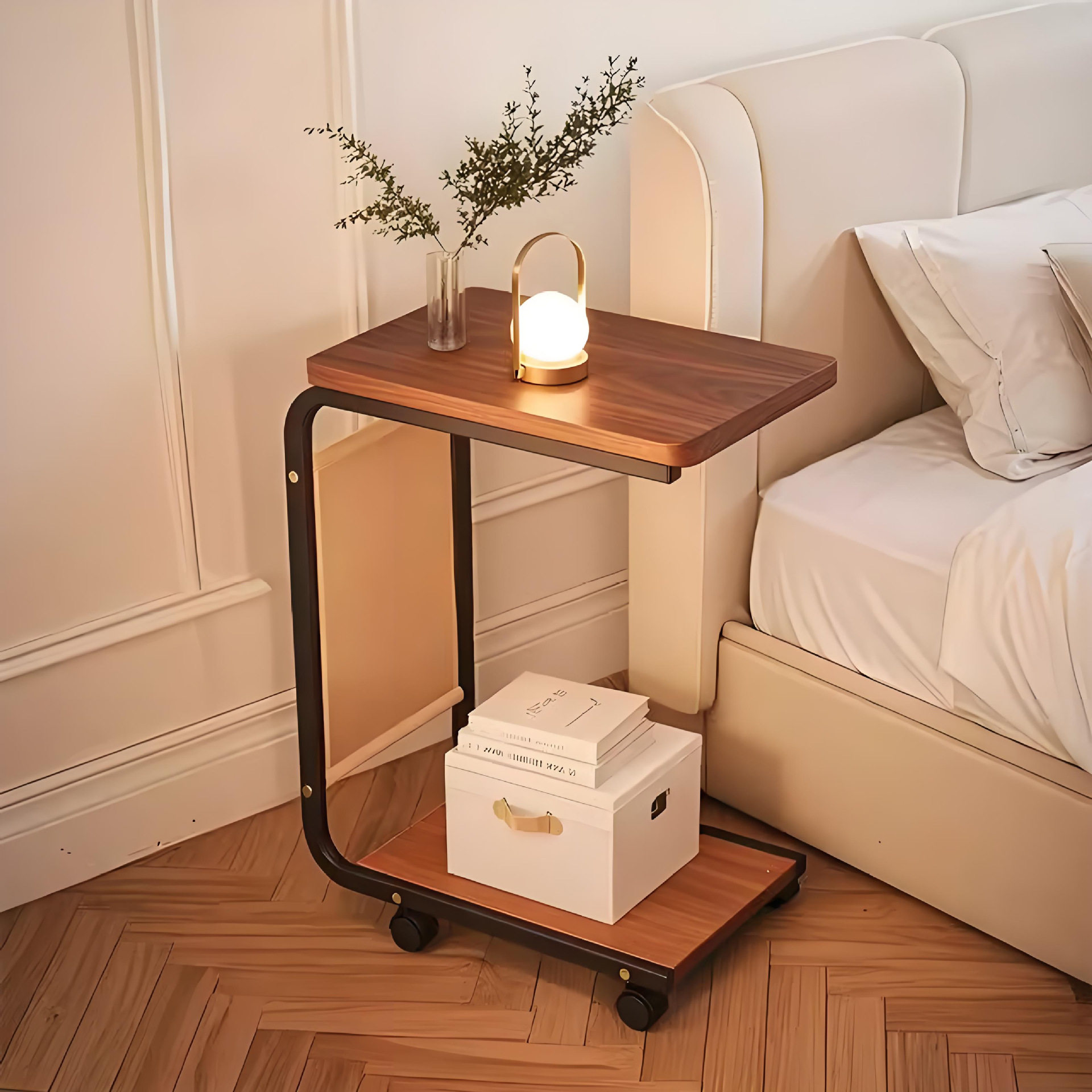 Movable Side Table, Bedside Table, Living Room Small Coffee Table, Sofa Small Table, Mini Tea Table, Bedside Table, Movable Corner Table