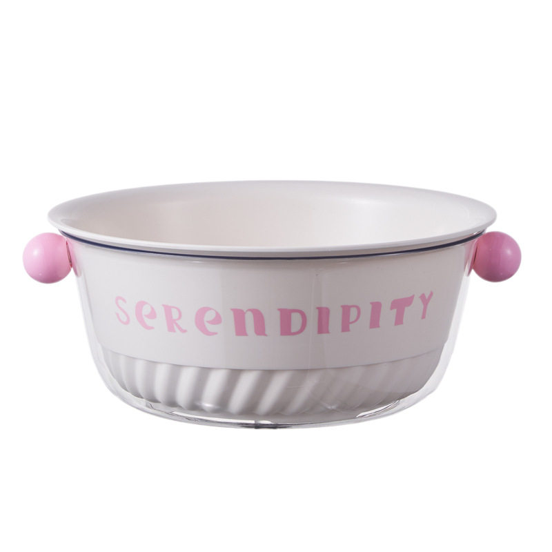 Double-Layer Vegetable Washing Basin Drain Basket Cute New Fruit Plate Home Living Room Coffee Table Fruit Basket Kitchen Washing Fruit Vegetable Basket