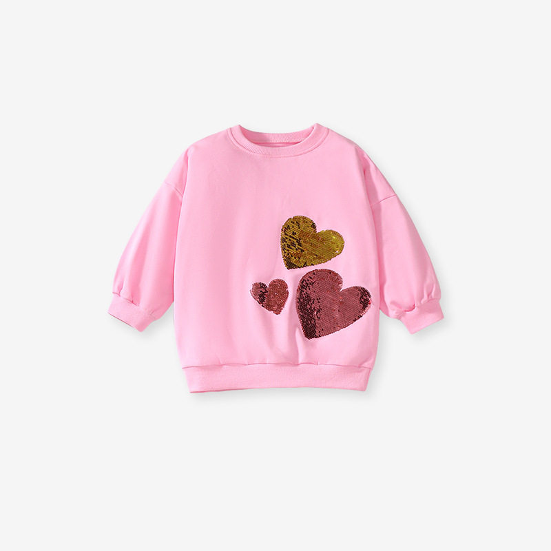 Autumn Long-sleeve Girls' Set, Cute Heart-shaped Kids' Outfit, Girls' 2-piece Set