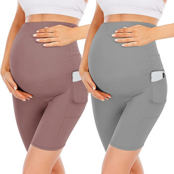European and American New Five-point Pocket Pregnant Women Pants High Waist Slim-fit Abdominal Pants Cross-border Sports Fitness Pregnant Women Yoga Pants