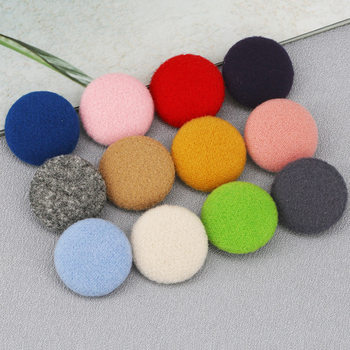 Colorful Plush Cloth Buckle Cashmere Coat Decorative Buttons Wool Trenchcoat Cloth Buckle Metal Round Buttons