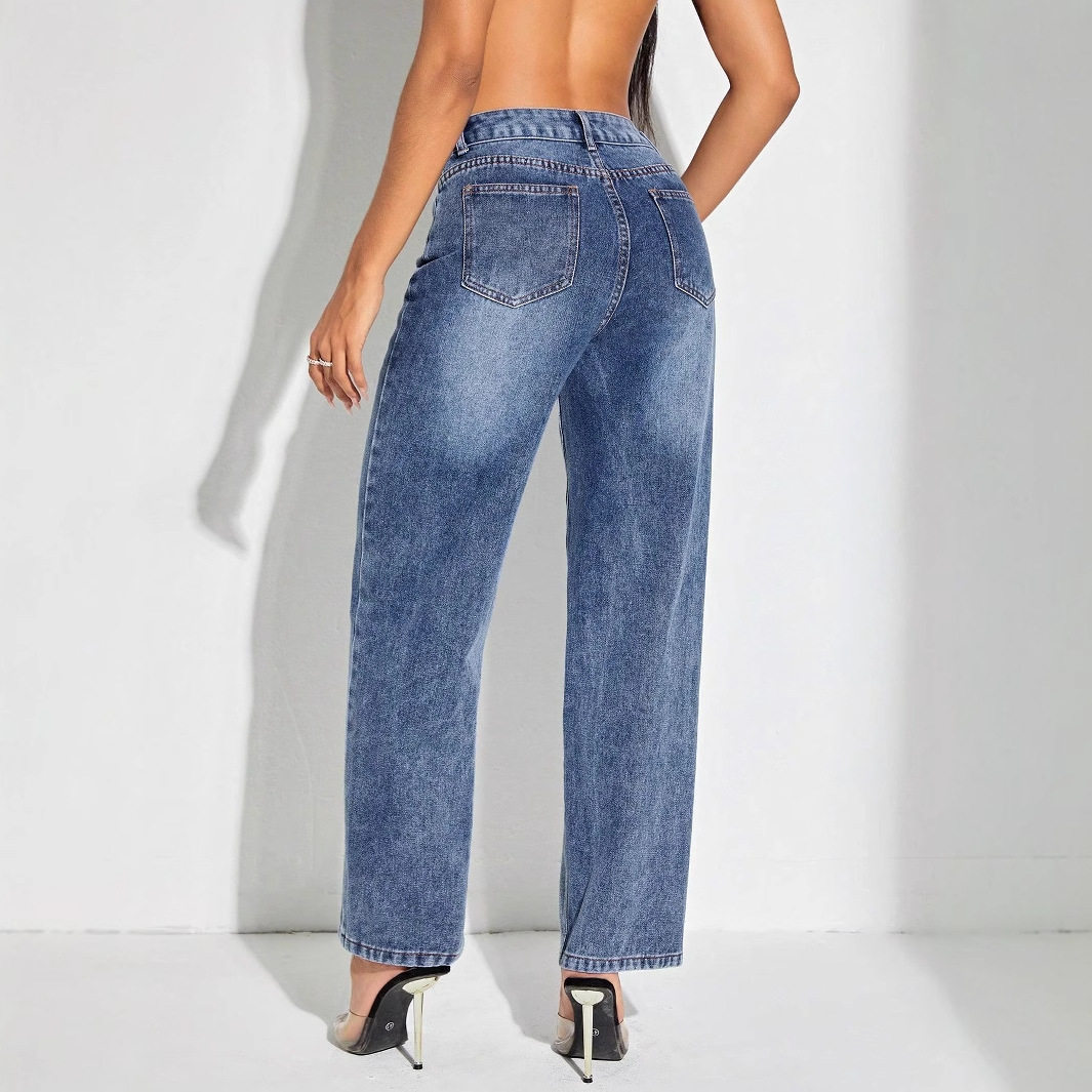 Wide Leg Patchwork Denim Pants Stylish Casual Design Perfect for Everyday Wear Wholesale Available