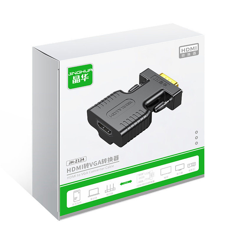 Jinghua HDMI to Vga Laptop Video Converter HDMI to Vga Adapter Cable with Audio Port