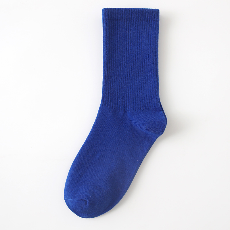 女士秋冬纯色袜糖果色中筒袜ins风彩色堆堆袜棉质街头运动袜