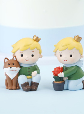 小王子孩生日烘焙蛋糕摆件儿童房间装饰品桌面手公仔办公室摆件