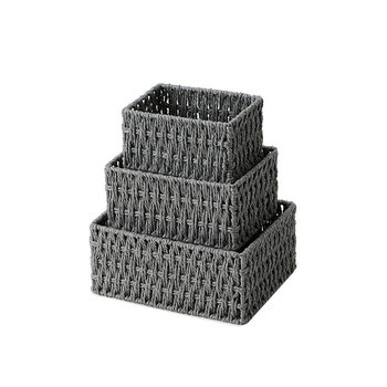 Desktop Miscellaneous Storage Basket Rattan Key Remote Control Storage Box Paper Rope Basket Woven Frame Snack Storage Basket