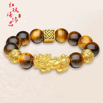 Natural Obsidian Sand Gold Jewelry Pixiu Bracelet Men's Money Beads Buddha Beads Bracelet Men's Advanced Gentlemen Play Wholesale