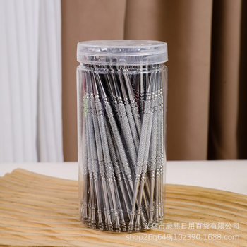 Multi-functional stainless steel spiral dual-purpose ear pick portable adult smooth ear pick ear pick tool suit wholesale