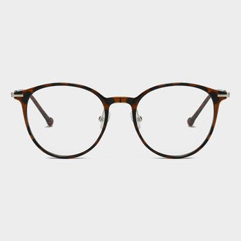 Tr206 New Versatile Round Face Glasses for Women with Myopia Can Be Equipped with Plain Whitening Cold Brown Eye Frame Frames