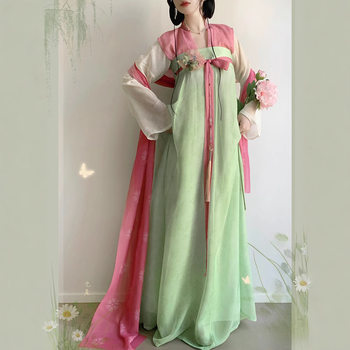 Original Hanfu Female [Spring Day] New Restoration Tang Zi Qi Chest Eight Broken Skirt Daily Fairy Spring and Summer