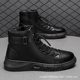 Trendy Martin Boots Men's High-top Men's Casual Leather Boots Cross-border 2022 Explosions Large Size British Men's Boots with Velvet Warm