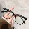 Square nail plain glasses online celebrity ins decorative large frame glasses Korean style cold tea plain glasses frame can be equipped with myopia empty frame