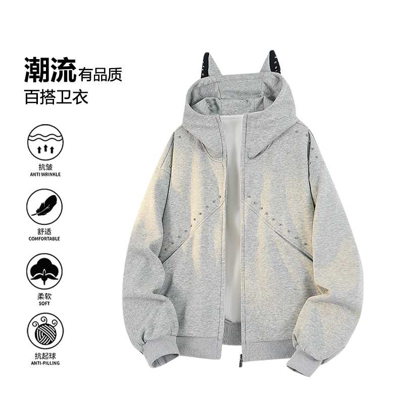 Áo Khoác Nữ Mũ Liền Hàng Mùa Xuân Thu Đông