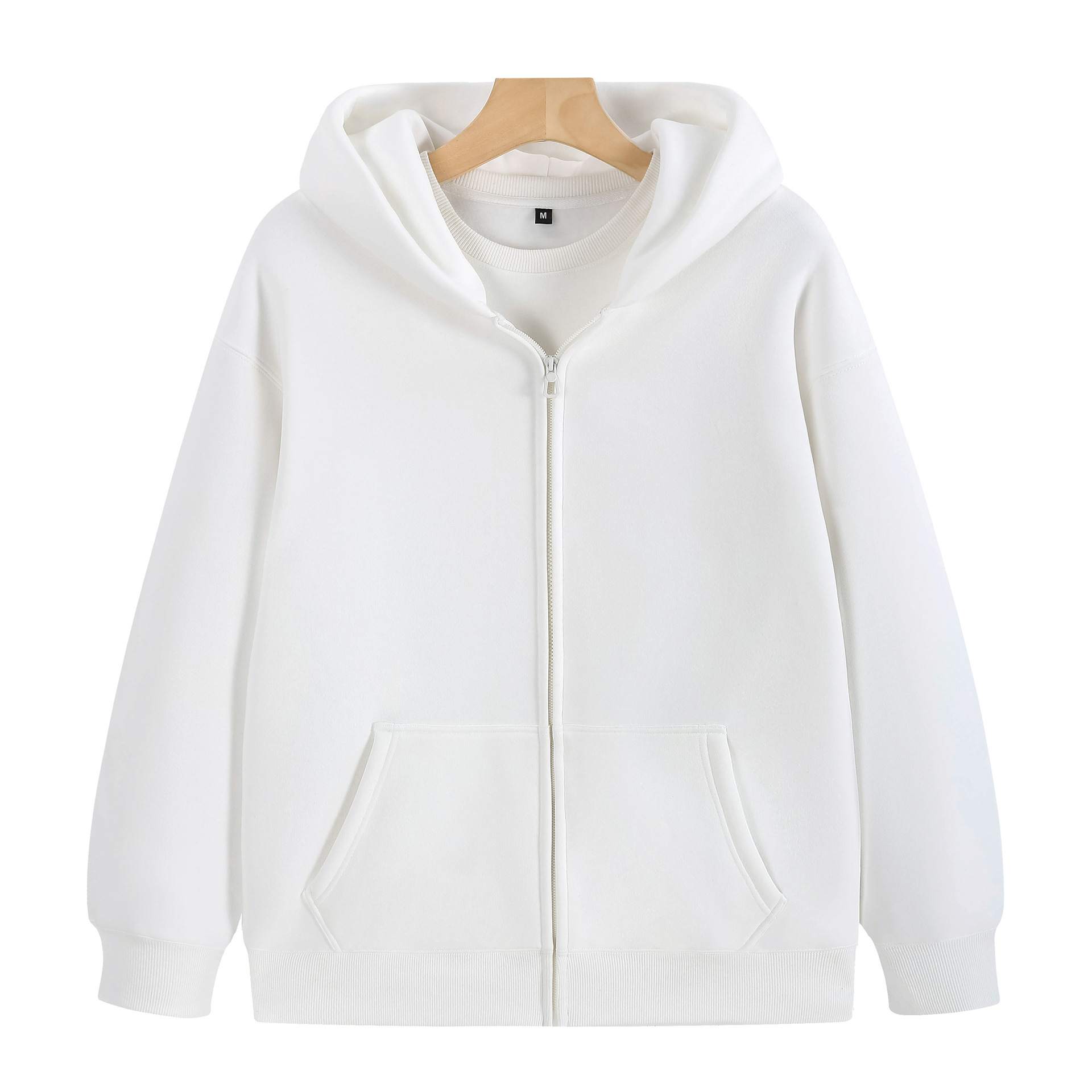 复古重磅480克阿美咔叽连帽卫衣男加厚紧密摇粒绒落肩套头帽衫女