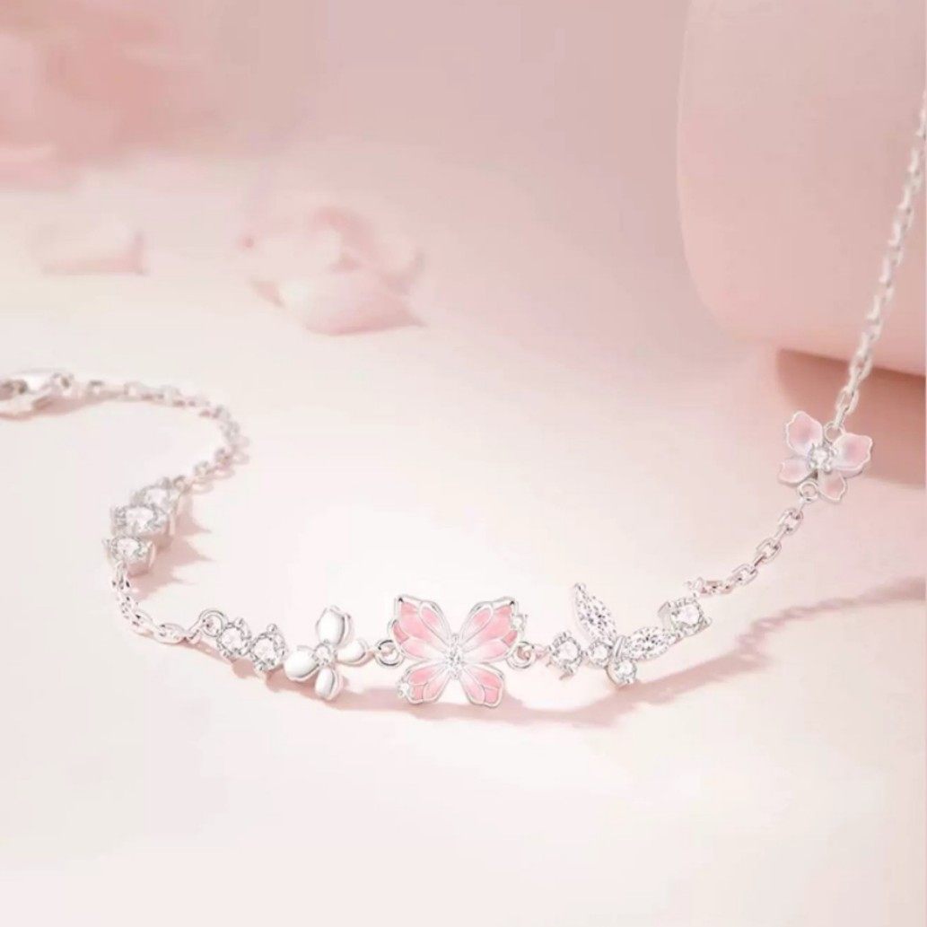 Liuguang Die Meng Luminous Butterfly Bracelet Girls Light Luxury Pink Romantic Fluorescent Bracelet Holiday Gift