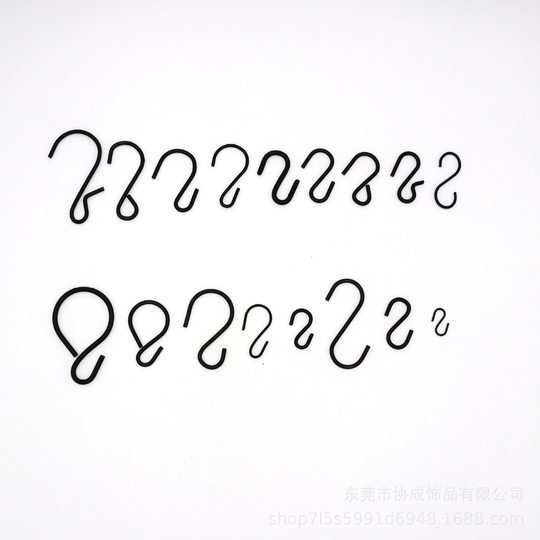 Factory wholesale s type black hook multifunctional bathroom kitchen door hanging wall hanging iron shaped small hook