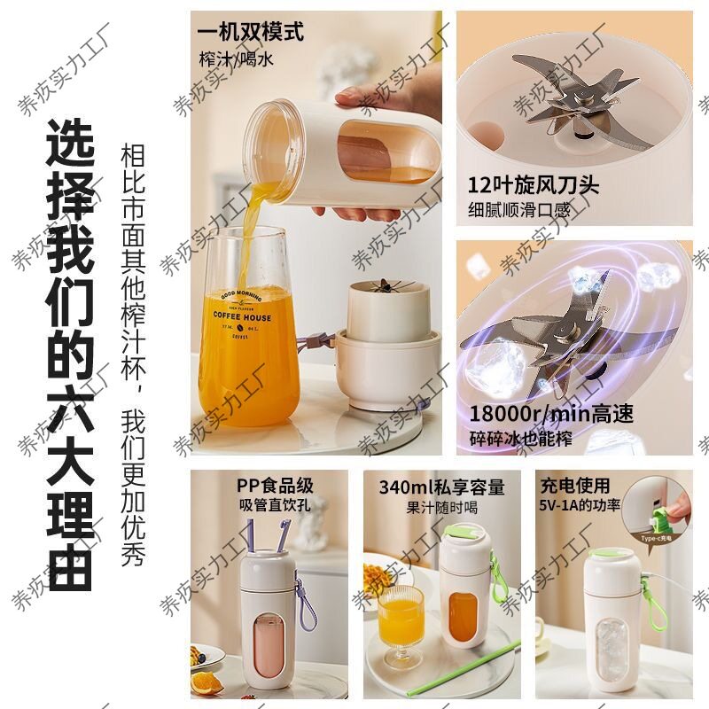 New Juicer Portable Mini Juicer Speed Electric Multi-Function Unplugged Juicer Household Small