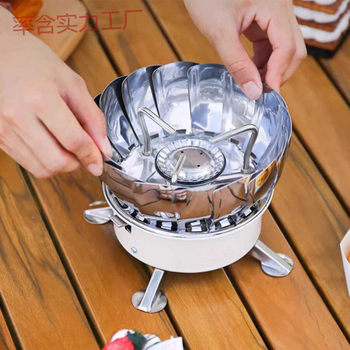 Qh Outdoor Portable Gas Stove with Strong Flame Lotus Burner, Foldable Camping Stove for Boiling Water and Making Tea
