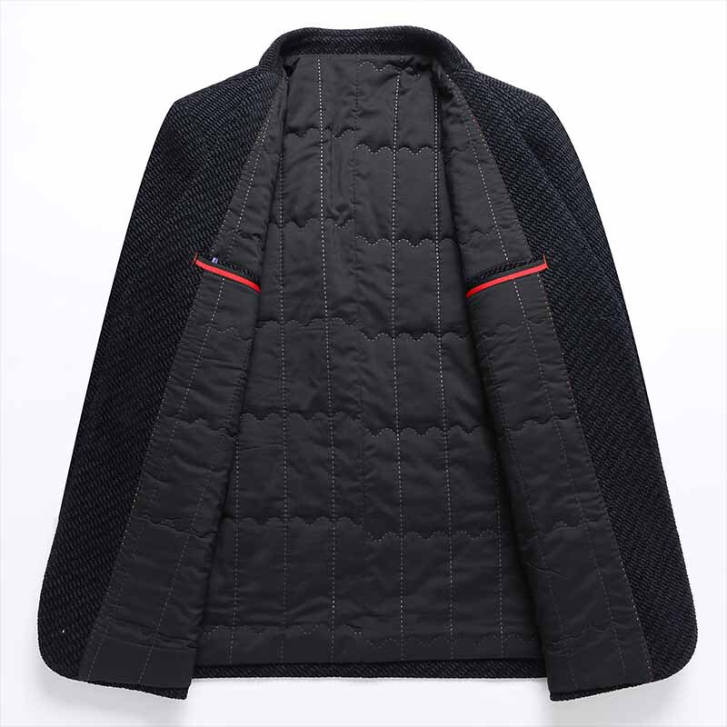 Áo vest nam dáng ôm phong cách Hàn, lót cotton dày dặn mùa thu đông, chống nhăn — Xanh lam đậm, Đen Xám