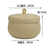 Desktop Storage Basket with Lid Dustproof Cosmetics Snacks Sundries Round Storage Basket Handmade Cotton Rope Woven Egg Basket