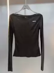 Spring, Autumn and Winter New Style One-Shoulder Long-Sleeved Knitwear for Women, Slim-Fitting Wool Bottoming Shirt, Solid Color and Versatile