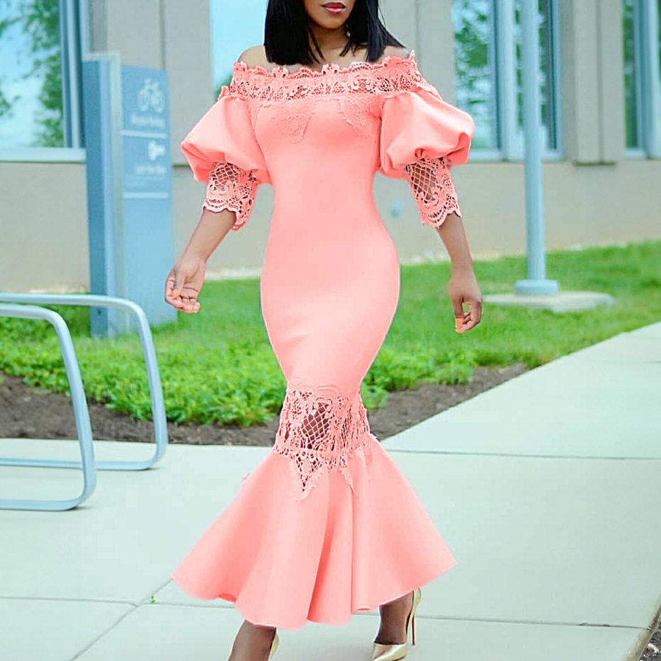Off Shoulder Lace Mermaid Dress Elegant Design Summer Style Perfect for Parties Wholesale Available