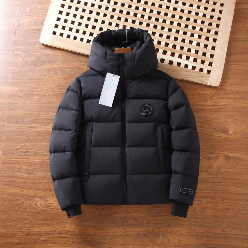 High Version E+ Versatile Hooded down Jacket for Men and Women, Embroidered Logo Thickeneded Waterproof Hooded Jacket for Men and Women