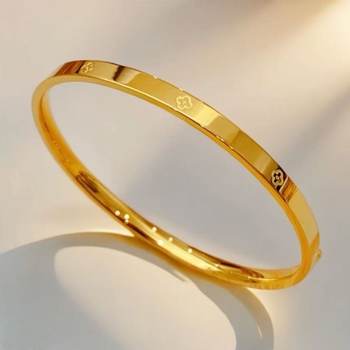 Gold Store Same Style Ancient Gold 6N Rice-Shaped Star Dot Bracelet Snowflake Brushed Surface High-End Cnc Bracelet Manufacturer Wholesale